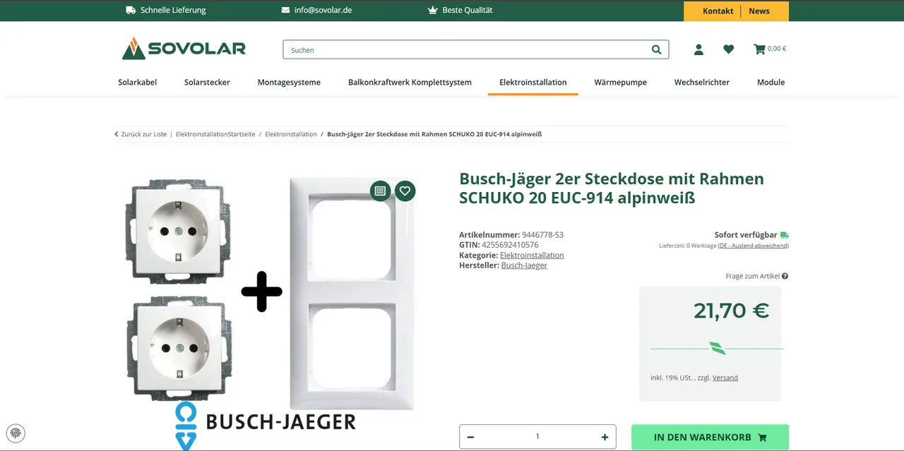Überarbeitete Artikeldetailseite mit strukturierten Produktdaten