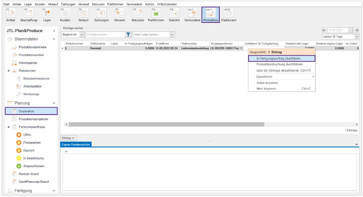 Screenshot einer Software-Oberfläche