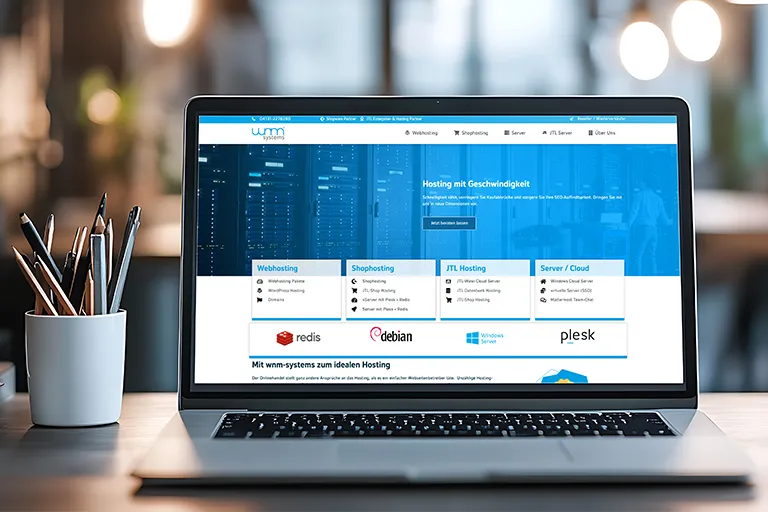 Onlineshop-Website auf einem Laptop