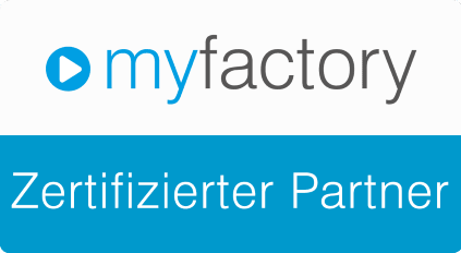 Logo „myfactory zertifizierter Partner“