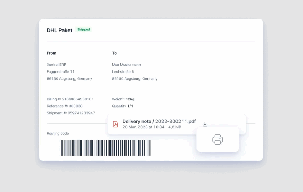 Automatischer Etikettendruck_Logistik und Fulfillment_Xentral